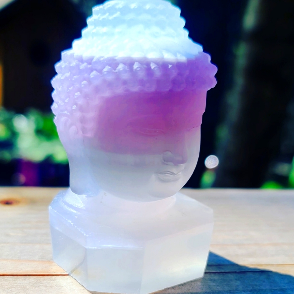 Fluorite handcarved crystal Buddha bust